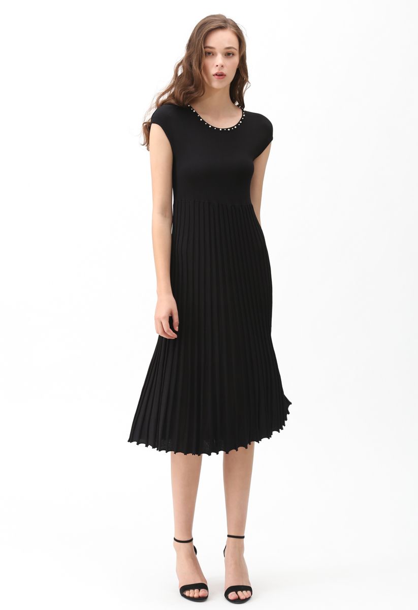 Stand for You Knit Sleeveless Dress in Black