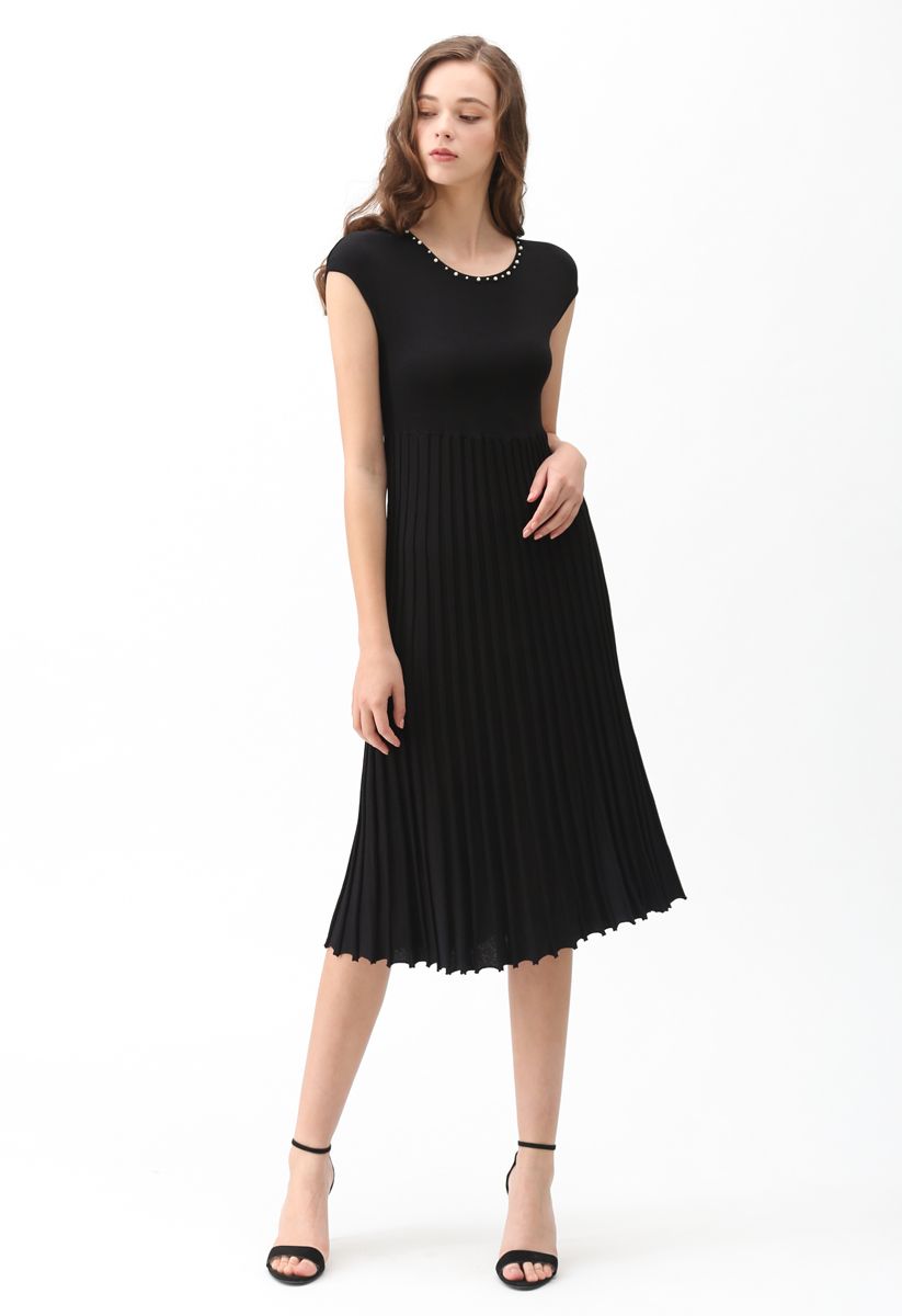 Stand for You Knit Sleeveless Dress in Black