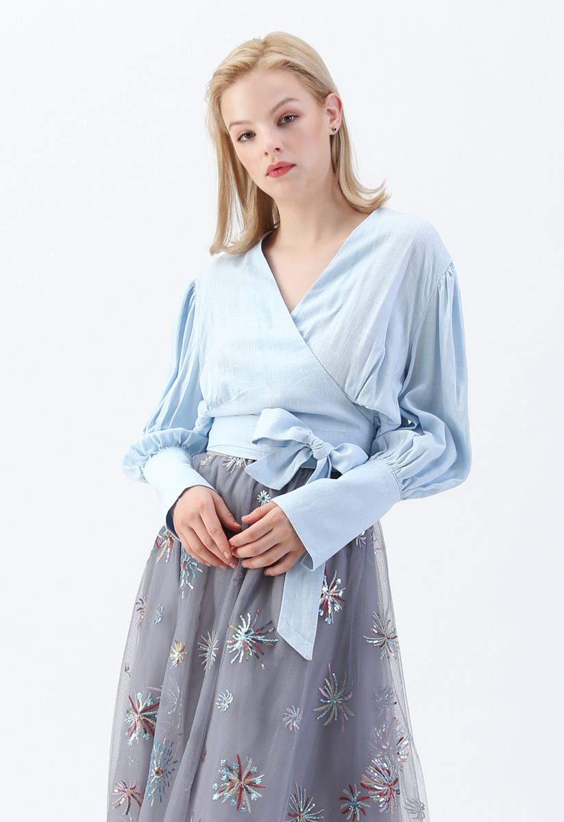 Eternal Classical Wrapped Top in Blue