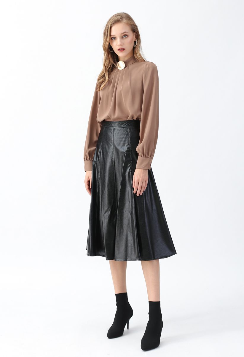 leather midi a line skirt for Sale,Up To OFF 71%