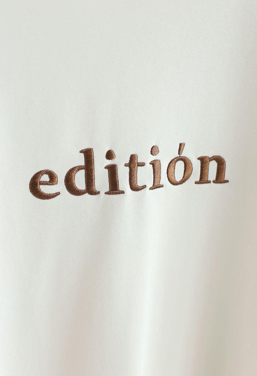 Edition Embroidered Sweatshirt in Cream