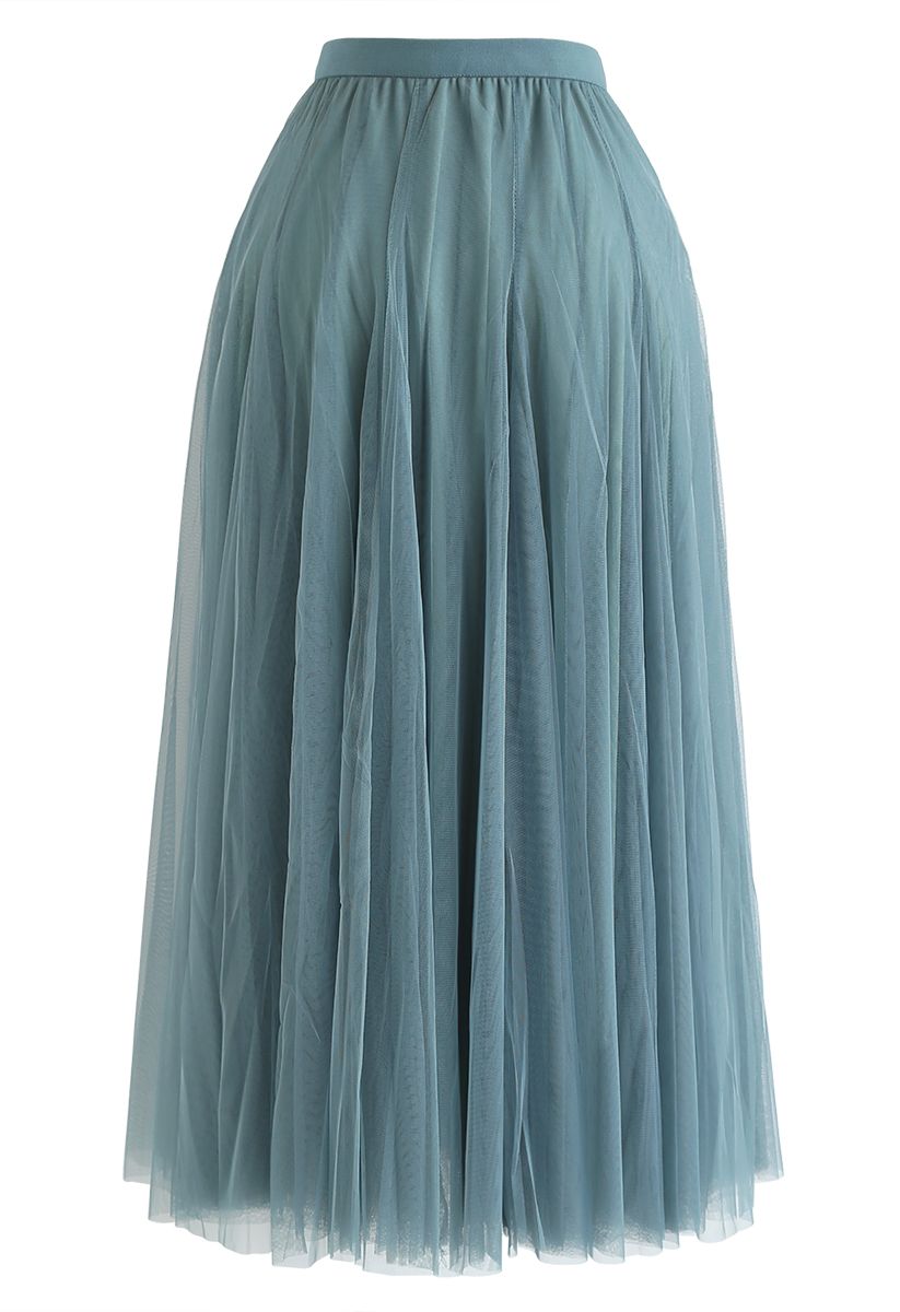 My Secret Garden Tulle Maxi Skirt in Turquoise - Retro, Indie and ...
