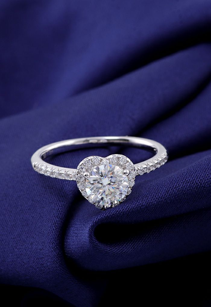 Heart Shape Moissanite Diamond Ring