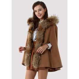 Mid-Length Brown Faux Fur Vest