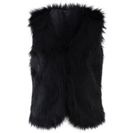 Chicwish Faux Fur Vest in Black - Retro, Indie and Unique Fashion