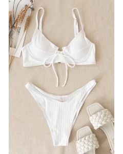 Low-Rise Strapped Bikini Set in White
