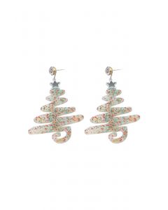 Starry Christmas Tree Earrings in Ivory