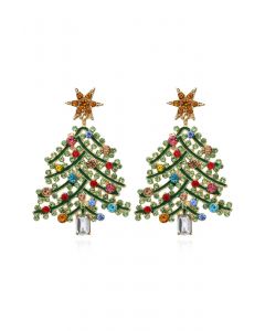 Shining Christmas Tree Oil Spilling Earrings