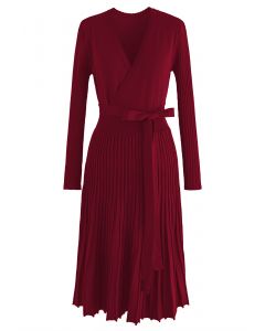 Embrace a Lithe Knitted Dress in Red