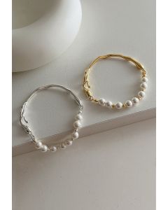 Irregular Metal Pearl Bracelet
