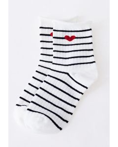 Red Heart Rolled Edge Striped Socks