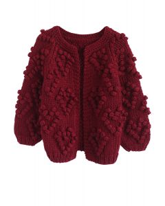 Knit Your Love Cardigan in Wine