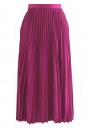 Simplicity Pleated Midi Skirt in Magenta