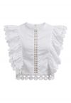 Crochet Trim Sleeveless Cotton Top in White