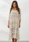 Floral Cutwork Crochet Beach Cover-Up