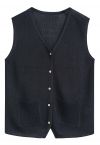 Button Down Patch Pocket Vest in Navy