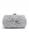 Shining Gift Knotted Clutch in Silver