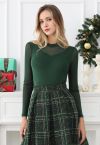 Double-Layered Mesh Spliced Fitted Top in Green