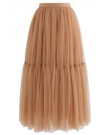 Can't Let Go Mesh Tulle Skirt in Orange