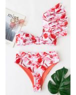 Ruffle One-Shoulder Floral Bikini Set