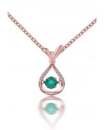 Hollow Out Pear Shape Emerald Gem Necklace 