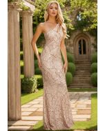 Cutout One-Shoulder Sequin Mermaid Gown