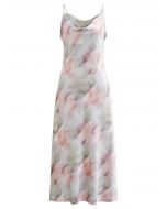 Watercolor Print Cowl Neck Cami Dress