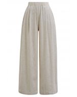 Side Pocket Wide-Leg Linen-Blend Pants in Linen