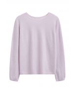 Foremost Comfort Wool-Blend Crewneck Sweater in Pink