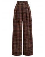 Throwback Plaid Wide-Leg Pants in Berry