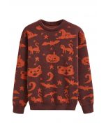 Enchanting Halloween Theme Knit Sweater