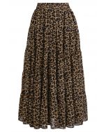 Wild Side Animal Print Chiffon Midi Skirt