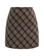 Falling for Plaid Mini Bud Skirt in Mustard