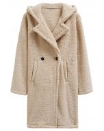 Warmth You Can Wear Hooded Sherpa Coat in Light Tan