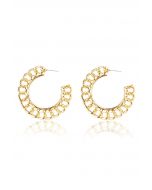 Gold Chain Circle Earrings