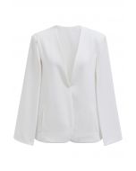 Modish Split Sleeve Cape Jacket in White