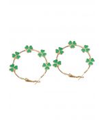 Lucky Clover Oil Spill Hoop Earrings in Gold