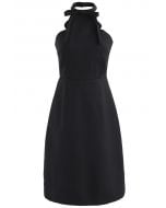 Latest Infatuation Halter Neck Dress in Black  