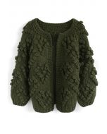 Knit Your Love Cardigan in Army Green