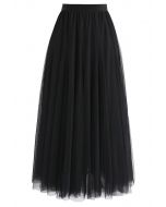 My Secret Garden Tulle Maxi Skirt in Black